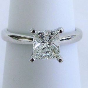 EGL Certified 3/4 Carat Princess Cut Diamond Ring